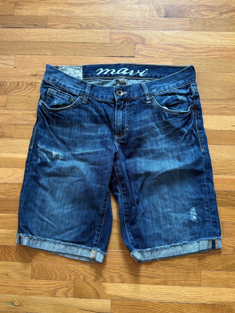 Mavi women’s Blue Rolled-Hem Jean Shorts